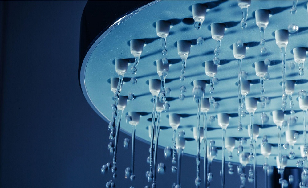 Water dripping from a showerhead